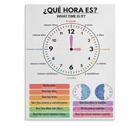 XGINERFEX What Time Is It Spanish Poster Educational Wall Chart for Telling Time Practice and Classroom Decor(Unframed,12x18inch(30x45cm))