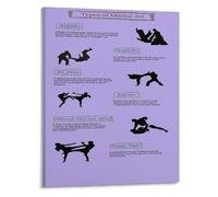 XGINERFEX World Martial Arts Poster Explore Different Types and Styles from Around the Globe Canvas Wall-Art for Home or Gym(Framed,16x24inch(40x60cm))
