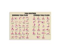 XGINERFEX Yoga Poses Chart for Beginners: Illustrated Guide to Basic Asanas for Home Workout, Motivational Fitness for Gym and Wall Decor(Unframed,16x24inch(40x60cm))