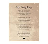XGINERFEX You Are My Everything Poem Canvas Wall-Art Distressed Vintage Text Print for Couple Bedroom Romantic Decor(Unframed,16x24inch(40x60cm))
