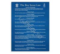 XGINERFEX Youth Scout Law Oath Poster Moral Values Educational Wall-Art Canvas Print for Room Decor(Unframed,12x18inch(30x45cm))