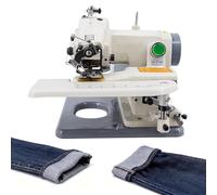 XGKEYQOHSV Macchina per orli portatile, Punto invisibile a 1200 Giri/minuto Con pedale, Passo regolabile da 3 a 8 mm, Punto catenella a filo Singolo per sartoria domestica e modifiche di tessuti.