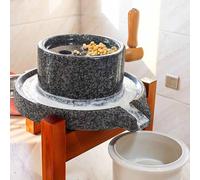 XGKEYQOHSV Moulin en Pierre de Granit Naturel Fait Main pour moudre Le blé, Les épices et Les graines de sésame, avec Support en Bois antidérapant pour pâtes sèches et humides.