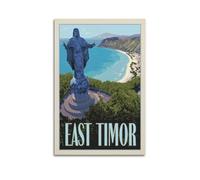 XGKJDS Impression sur toile style album photo de famille moderne - Décoration murale pour salon - Motif statue du Timor oriental - 40 x 60 cm - Sans cadre