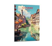 XGKJDS Poster moderne d'album photo de famille - Art mural pour salon - Impression sur toile avec cadre de Colmar France 40 x 60 cm