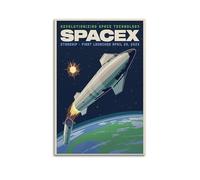 XGKJDS Posters-photos de famille modernes - Impression sur toile style rétro SpaceX Starship Launch Launch pour les amateurs d'espace, 60 x 90 cm, sans cadre
