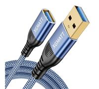 XGMATT Câble d'extension USB 3.0 de 2 m,USB 3.0 de type A mâle vers femelle,5 Gbit/s,Synchronisation des données,Compatible avec imprimante, scanner, clavier, HTC Vive, appareil photo,Bleu