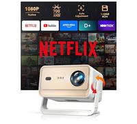 Xgody Gimbal N6 Pro Vidéoprojecteur Compatible avec Netflix, FHD 1080P Natif Projecteur Vidéo Bluetooth, Calibration Automatique d'Écran & Commande Vocale, 700 ANSI Luminosité, WiFi 6