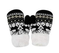 XGOPTS Gants Hiver Epais Chauds pour Enfants Moufles en Tricot Doublure Peluche Mitaines Plein Doigts Gloves avec Motif Faon Gants de Ski Randonnée Extérieur Cadeau Noël pour Filles et Garçons 3-8ans