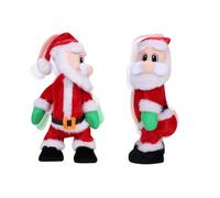 XGOPTS Père Noël Secouer Danser Le Twerk Hanches Jouet Père Noël Électrique Poupée Père Noël Chantant Dansant Père Noël Secouant Hanches Musical Ornements Décorations de Fête Cadeau de Noël/Nouvel an