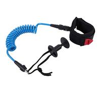 XGOUGUAAU Bodyboard Coiled Wrist Leash, Surfing Leash for Bodyboarders, 5.5 mm Thick TPU Coil with 316 Stainless Steel Snap Hook, Adjustable Padded Wristband, 5 ft Length for Ocean Waves and (Bleue)