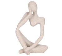 XGOUGUAAU Figurine d’Homme en résine Abstraite, Statue de décoration pour Bureau, Sculpture au Style du « Penseur » à Conception Creuse et à Surface texturée, idéale pour la décoration de la