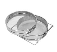XGOUGUAAU Filtre à Miel en Acier Inoxydable, Double Tamis à Miel, Acier Inoxydable 304 de qualité Alimentaire avec filtres à 18 Mailles et 25 Mailles, flèche télescopique pour Seau de 5