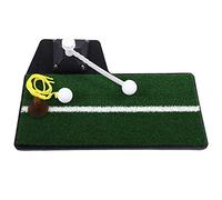 XGOUGUAAU Golf Swing Training Aid, Indoor Outdoor Golf Practice Tool with Wood and Iron Modes, 360° Rotating Ball & Rebound String Ball, Premium Mat for Left Or Right Handed Players