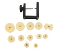 XGOUGUAAU Kit professionnel d’outils de pressage pour montres, fermeur manuel de fond de boîtier avec 12 matrices en nylon, outil de table à haute stabilité pour le remplacement des piles de