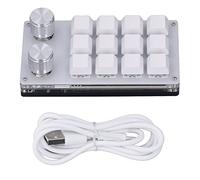 XGOUGUAAU Mini Clavier USB, Clavier de Jeu mécanique à Une Main à 12 Touches, Clavier programmable de Raccourci avec 2 Boutons pour Linux OS X, Taille compacte pour l'industrie des médias