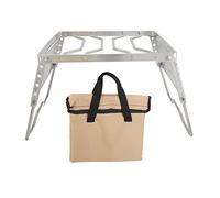 XGOUGUAAU Stove Stand Rack Stainless Steel, Foldable Portable Pot Bracket for Camping Travel, Adjustable Outdoor Cooking Stand with Storage Bag, Silver 26 x 24 cm