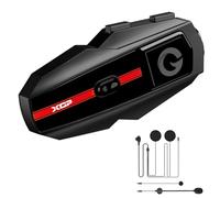 XGP Intercom Moto Bluetooth V5.2 avec Partage de Musique, 1200m Système de Communication, Kit Main Libre Moto Interphone avec étanchéité IP67, Intercom Casque pour Ski/Motocyclette/ATV, 1 Pièce