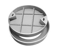 XGQXZWC Couvercle de Regard Rond Invisible et Cadre, Couvercle de Regard Encastré en Acier Inoxydable avec Crochet, Couvercle de Regards, Couvercle Fosse Septique Plastique(40cm/16in)