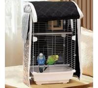 XGQXZWC Housse de Cage à Oiseaux, Housse Isolante et Imperméable pour Une Obscurité Totale, avec Porte Enroulable et Fenêtre Latérale(48x48x51cm/19x19x20in)