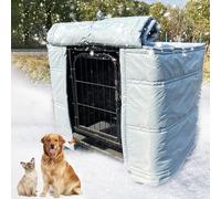 XGQXZWC Housse de Cage pour Chien, Housses de Cage de Chenil, Imperméable et Coupe-Vent, Protège Votre Animal du Froid Et De La Chaleur, avec Porte Enroulable(Gray,85x60x70cm/33x24x28in)