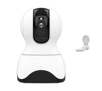 XGUELNT Caméra de sécurité intérieure WiFi 4MP 360° PTZ | Caméra AI avec suivi automatique, audio bidirectionnel et vision nocturne(Eu plug,White n WH Bracket)