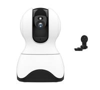 XGUELNT Caméra de sécurité intérieure WiFi 4MP 360° PTZ | Caméra AI avec suivi automatique, audio bidirectionnel et vision nocturne(US PLUG,White n BK Bracket)