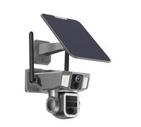 XGUELNT Caméra de sécurité Solaire à Triple Objectif 12MP 6K | Caméra AI extérieure avec WiFi 4G, double écran, zoom 10X et suivi automatique(4G and WiFi Add 128G)