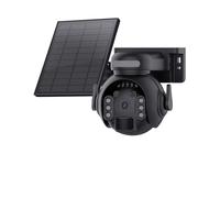 XGUELNT Caméra de sécurité Solaire PTZ SIM 3MP 4G | Caméra extérieure avec détection humaine PIR et vision nocturne(Black WIFI 128GB)