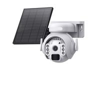 XGUELNT Caméra de sécurité Solaire PTZ SIM 3MP 4G | Caméra extérieure avec détection humaine PIR et vision nocturne(White 4G CAMERA)