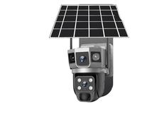 XGUELNT Caméra PTZ Solaire à Double Objectif 12MP 6K 4G | Caméra AI extérieure avec triple écran, suivi automatique, sécurité WiFi et 4G(TYPE-C_WIFI CCTV 32G CARD)