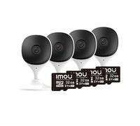 XGUELNT Ensemble de caméra intérieure for babyphone WiFi 4PCS | Caméra intelligente compacte avec détection humaine, vision nocturne et surveillance à distance(EU PLUG_4PCS CUE2E ADD 32G)