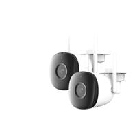 XGUELNT Kit de caméra Bullet extérieure WiFi 2 pièces 4MP | Caméra AI avec détection humaine, surveillance étanche IP67 et intelligente(2.8mm,EU PLUG_2PCS ADD 64G CARD)