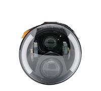 Xgupxuc Phare Avant Phare LED Automatique 7 Pouces Pour Moto Feux Jour Feux Jour Yeux D'ange Pour Jeep Pour Lada Pour Niva Voiture Urbaine H4 Phare Moto(A 50W Black)