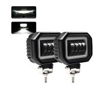 Xgupxuc Phare Moto LED 2 X Phares Carrés/ronds Super Lumineux Pour Arctic V2 + V3 + Phares Antibrouillard Arctique Avec Phare Yeux D'ange Pour Scooters Électriques Phares Avant Moto(4lens White B)