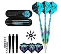 Xgvzs Lot de 3 fléchettes en acier de 23 g avec pointes en métal pour débutants, jeu de fléchettes pour l'intérieur et l'extérieur, pour homme, avec tige en aluminium et accessoires de rechange