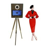 XGXHIN Photomaton Miroir Magique pour Appareil Photo Reflex Numérique, Photobooth pour Appareil Photo Selfie Portable avec écran Tactile De 15,6 Pouces Et Flight Case, pour Les Fêtes De Mariage