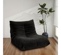 XH.Easy Go Pouf Adulte avec Mousse à Mémoire de Forme Fauteuil Canapé Cheminée Fauteuil Togo Canapé de Sol pour Salon et Chambre à Coucher Noir