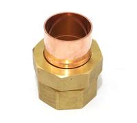 XHAJCSJWGD 1-1/4" Brass Female-35mm I.D Copper Socket End Feed Union Welding Pipe Adapter Air Conditioner Refrigerator Chiller Plant