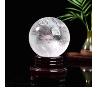 XHAJCSJWGD Clear Quartz Crystal Ball with Stand,Handcrafted Decorative, Sphere Prop Healing/Divination/Chakra Balance/Yoga/Home Decor,30mm