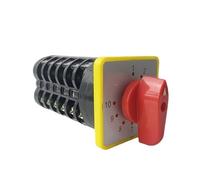 XHAJCSJWGD Interrupteur à cames Rotatif 10 Positions LW5-16/6, 6 pôles, 16 A, Plaque carrée, Bouton sélecteur