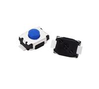 XHAJCSJWGD Interrupteur Tactile TS-A010AB, 20 pièces, Patch de 2 Pieds, Petite Tortue 3 x 4 x 2, tête Ronde en Silicone Bleu sans Colonne Verticale