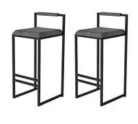 XHALERY Tabouret de bar, tabouret haut rembourré avec dossier et cadre en fer forgé pour bistrot, pub, salle à manger