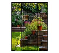 XHBJSH Moustiquaire Porte Magnétique 180x210cm Moustiquaire Aimantée Double Ouverture Latérale Moustiquaire Porte, Rideau Porte Anti Insectes Mouche Moustique, Fermeture Automatique