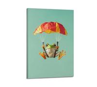 XHBKJA Adorable grenouille avec parachute coloré pour une touche amusante et insolite - Art mural minimaliste moderne à suspendre - 20 x 30 cm