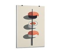 XHBKJA Charmant illustration de Delicious - Looking Sushi sur une brochette - Art mural minimaliste moderne - Peinture décorative à suspendre - 30 x 45 cm