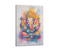 XHBKJA Exquis Moderne Toile Murale Art Photo Impression Album Photo Aquarelle Divinité Hindou Poster Ganesh Vibrant et Spirituel - Style pour la Maison 30 x 45 cm