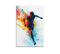 XHBKJA Exquis Moderne Toile Murale Art Photo Impression Album Photo Aquarelle Sport Poster Dynamic Runner avec éclaboussures colorées 40 x 60 cm
