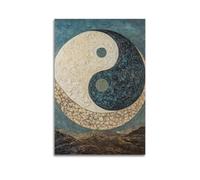 XHBKJA Impression sur toile murale moderne exquise - Album photo abstrait spirituel Yin Yang - Symbole d'équilibre et d'harmonie - 60 x 90 cm