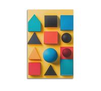 XHBKJA Impression sur toile murale moderne exquise - Album photo géométrique avec formes colorées pour un attrait visuel - 40 x 60 cm